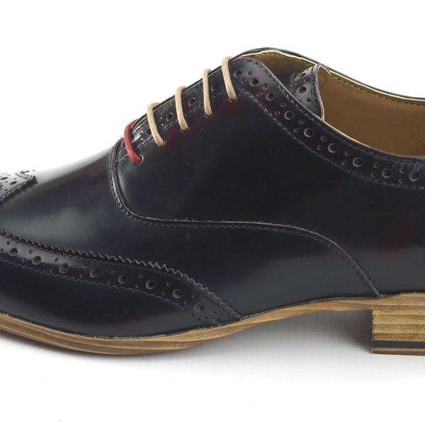 Frank James Norbury Leather Hi Shine Lace Up Mens Brogue Shoes