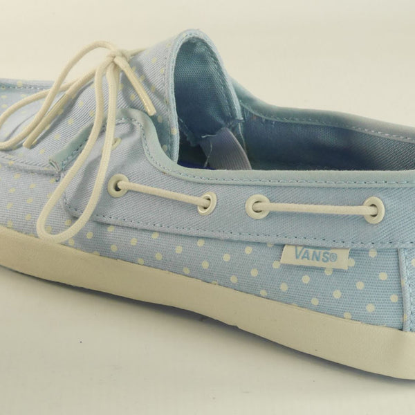 Vans Authentic Chauffeur Ladies Polka Dot Blue White Lace Up Pumps Canvas