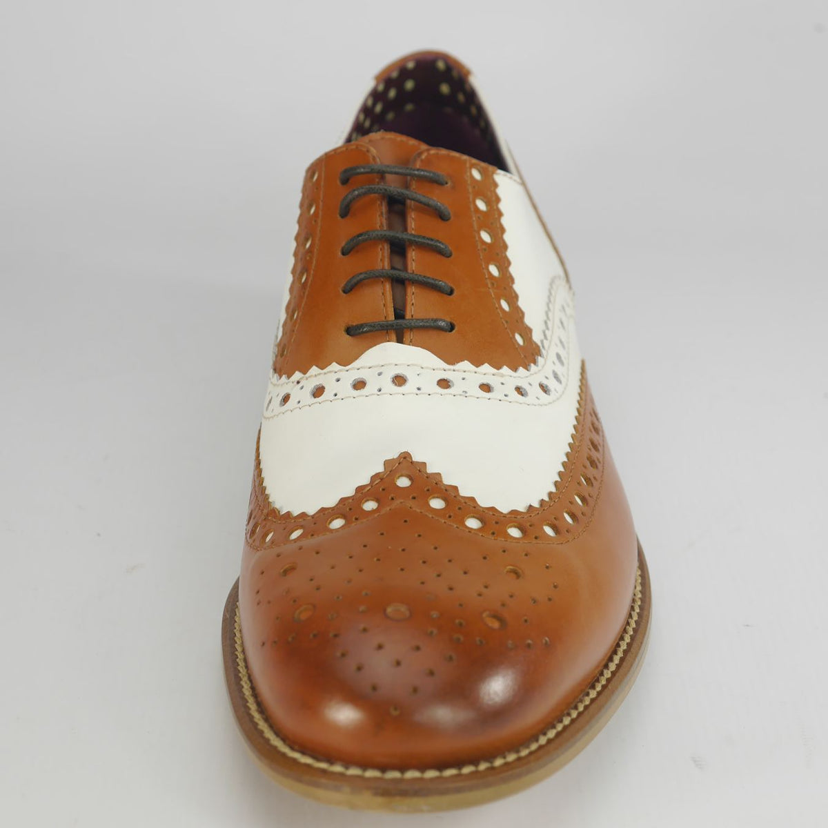 London Brogues Mens Leather Lace Up Wingtip Formal Gatsby Evening Brogue Shoes