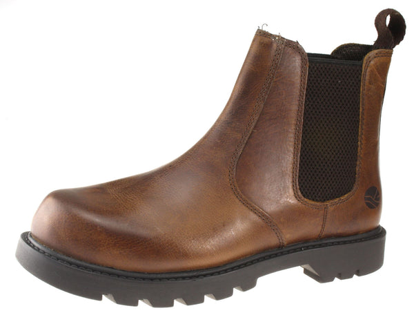 Oaktrak Rocksley Leather Pull On Chelsea Dealer Boots