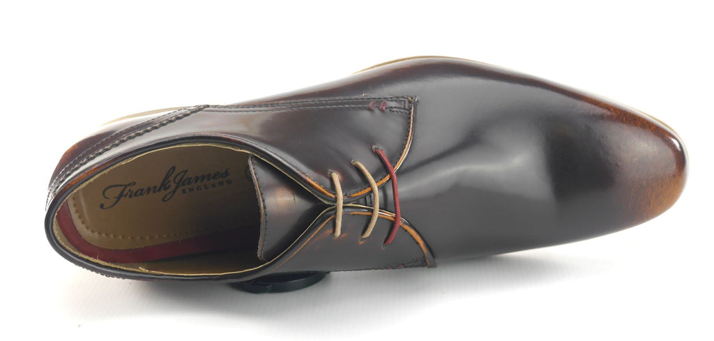 Frank James Shoreditch Mens Leather Hi Shine Lace Up Gibson Formal Shoes