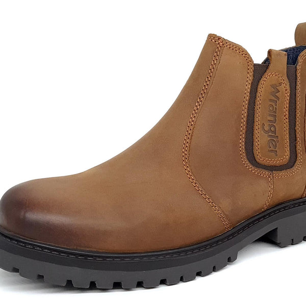 Wrangler Yuma Chelsea Ankle Leather Pull On Mens Boots