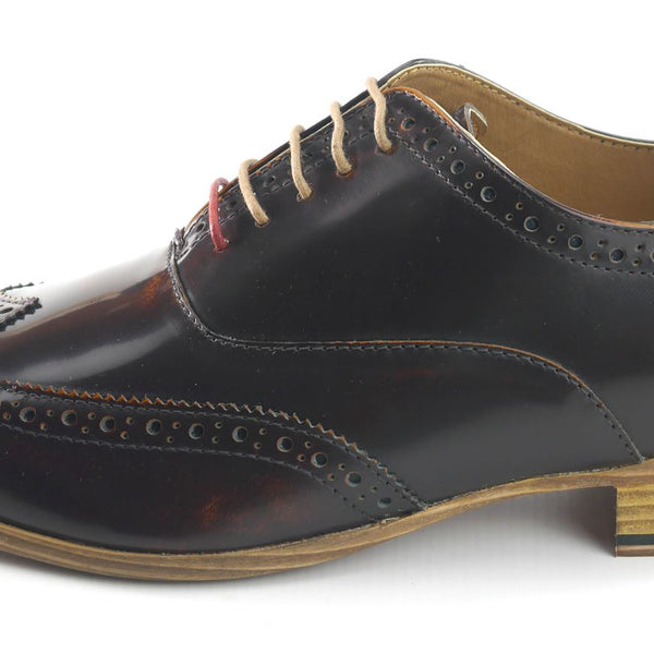 Frank James Norbury Leather Hi Shine Lace Up Mens Brogue Shoes