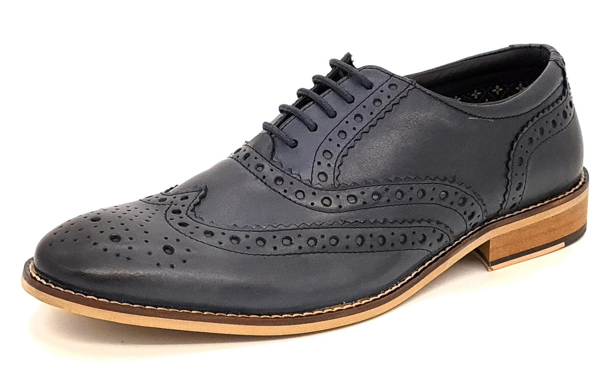 Herbert Frank Enfield Mens Leather Lace Up Wingtip Formal Gatsby Evening Brogue Shoes
