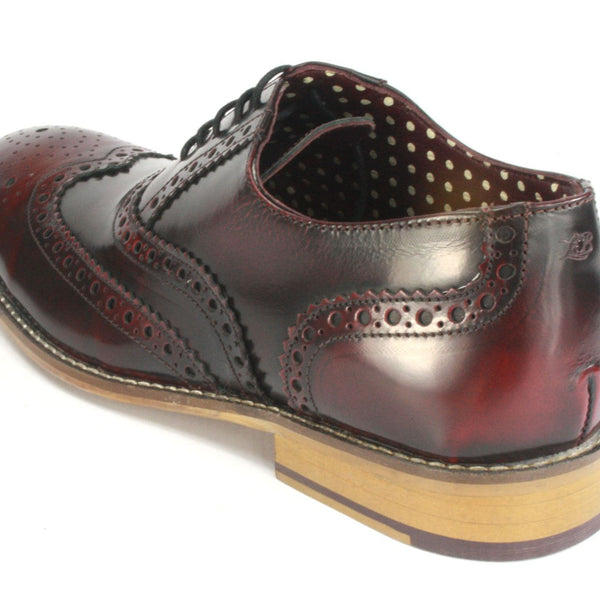 London Brogues Mens Leather Lace Up Wingtip Formal Gatsby Evening Brogue Shoes