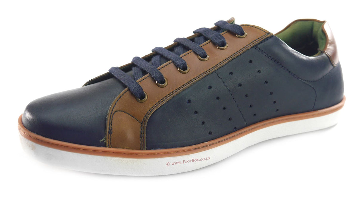 Silver Street Gower Casual Leather Lace Up Trainers Mens Shoes