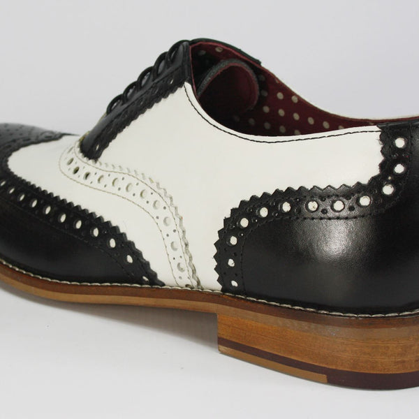 London Brogues Mens Leather Lace Up Wingtip Formal Gatsby Evening Brogue Shoes
