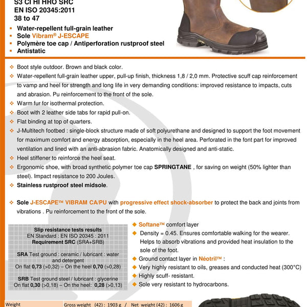Jallatte Jalbox JJE19 Vibram Brown Safety Work Fleece Mens Leather Rigger S3 Toecap